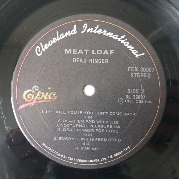 Vintage Meat Loaf Dead Ringer vinyl record, 1981 first pressing, original - Picture 11 of 11